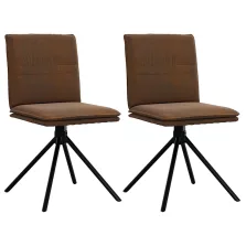 vidaXL étkezőszék barna műszarvasbőr