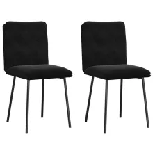 vidaXL 2 db fekete bársony étkezőszék