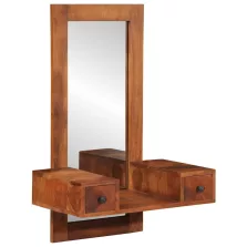   vidaXL fali tükör fiókokkal 60x33x90 cm tömör fa akácfa