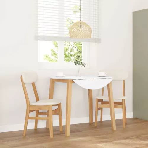 vidaXL 2 db tömörfa gumiból készült étkezőszékek párnákkal