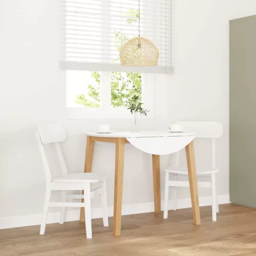 vidaXL 2 db fehér tömörfa gumiból készült étkezőszékek