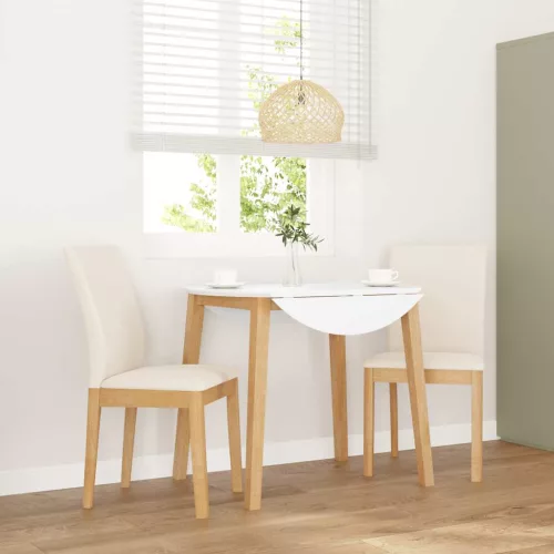 vidaXL 2 db tömörfa gumiból készült étkezőszékek párnákkal