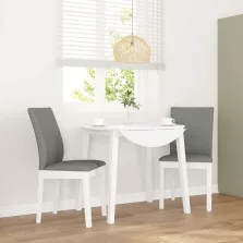   vidaXL 2 db fehér tömörfa gumiból készült étkezőszékek párnákkal