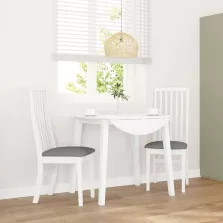   vidaXL 2 db fehér tömörfa gumiból készült étkezőszékek párnákkal