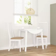   vidaXL 2 db fehér tömörfa gumiból készült étkezőszékek párnákkal