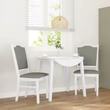   vidaXL 2 db fehér tömörfa gumiból készült étkezőszékek párnákkal