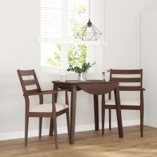   vidaXL 2 db barna tömörfa gumiból készült étkezőszékek párnákkal