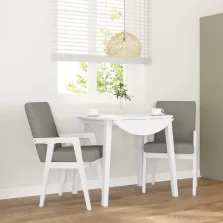   vidaXL 2 db fehér tömörfa gumiból készült étkezőszékek párnákkal