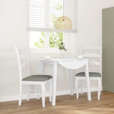   vidaXL 2 db fehér tömörfa gumiból készült étkezőszékek párnákkal