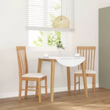   vidaXL 2 db tömörfa gumiból készült étkezőszékek párnákkal