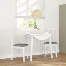   vidaXL 2 db fehér tömörfa gumiból készült étkezőszékek párnákkal