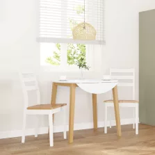   vidaXL 2 db fehér tömörfa gumiból készült étkezőszékek