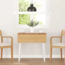 vidaXL fehér tömörfa gumi étkezőasztal