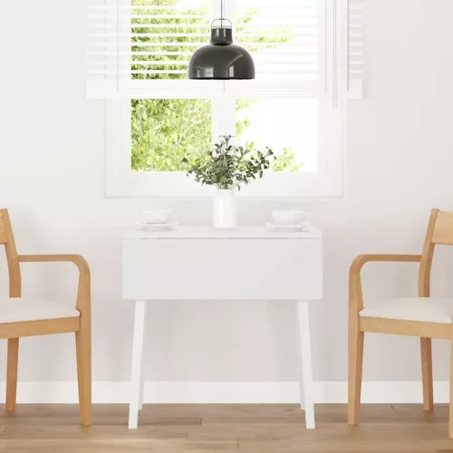 vidaXL fehér tömörfa gumi étkezőasztal