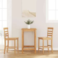 vidaXL 2 db természetes tömörfa gumiból bárszékek