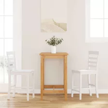 vidaXL 2 db fehér tömörfa gumiból bárszékek