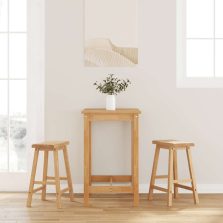 vidaXL 2 db természetes tömörfa gumiból bárszékek