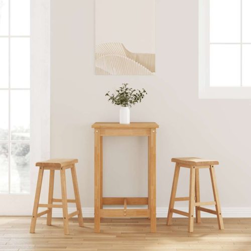 vidaXL 2 db természetes tömörfa gumiból bárszékek