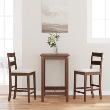 vidaXL 2 db barna tömörfa gumiból bárszékek párnákkal