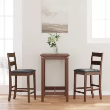 vidaXL 2 db barna tömörfa gumiból bárszékek párnákkal