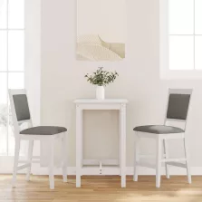   vidaXL 2 db fehér tömörfa gumiból bárszékek párnákkal