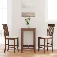 vidaXL 2 db barna tömörfa gumiból bárszékek párnákkal