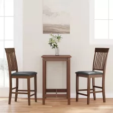 vidaXL 2 db barna tömörfa gumiból bárszékek párnákkal