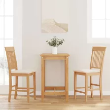   vidaXL 2 db természetes tömörfa gumiból bárszékek párnákkal