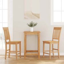 vidaXL 2 db természetes tömörfa gumiból bárszékek