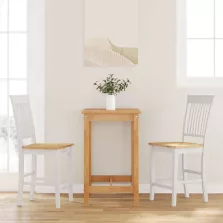 vidaXL 2 db fehér tömörfa gumiból bárszékek