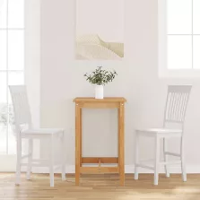 vidaXL 2 db fehér tömörfa gumiból bárszékek