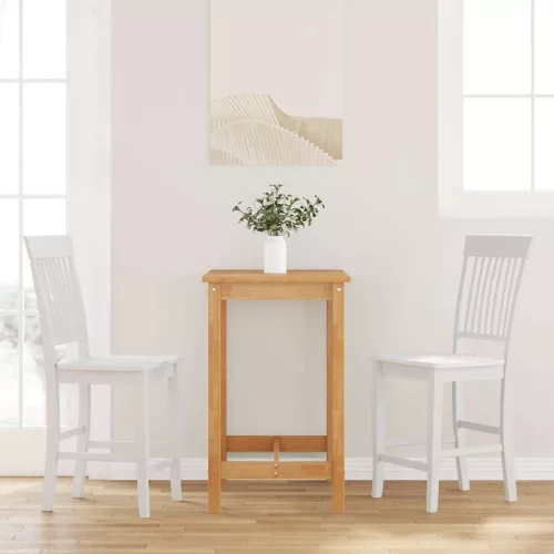 vidaXL 2 db fehér tömörfa gumiból bárszékek