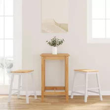 vidaXL 2 db fehér tömörfa gumiból bárszékek