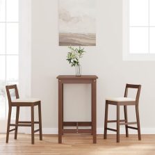 vidaXL 2 db barna tömörfa gumiból bárszékek párnákkal