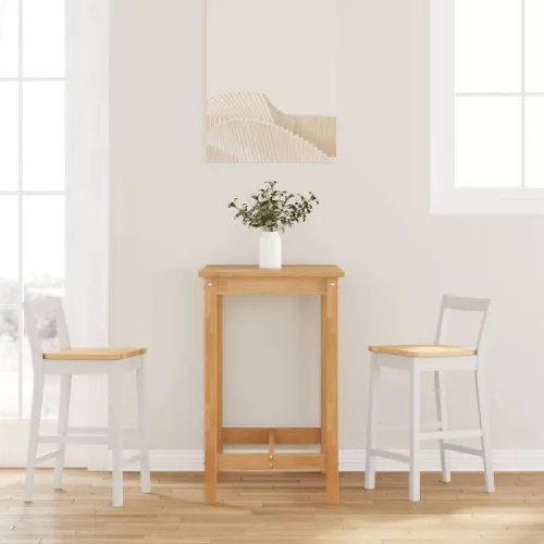 vidaXL 2 db fehér tömörfa gumiból bárszékek