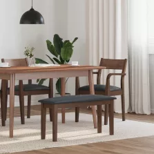 vidaXL barna tömörfa gumiból pad 90 cm