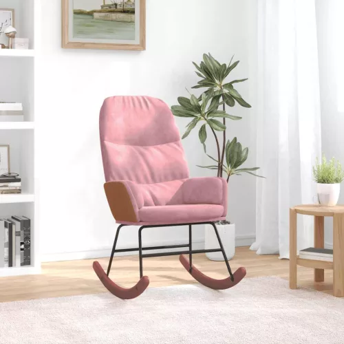 vidaXL rózsaszín bársony hintaszék