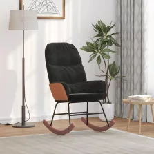 vidaXL fekete bársony hintaszék