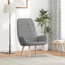 vidaXL világosszürke szövet pihenőfotel