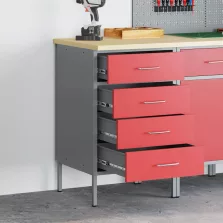   vidaXL Munkapad Piros és Szürke 50 x 55 x 85 cm Műszaki fa és acél