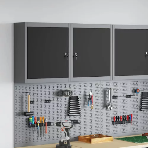 vidaXL Szerszám szekrény polcokkal Fekete és Szürke 50 x 20 x 55 cm