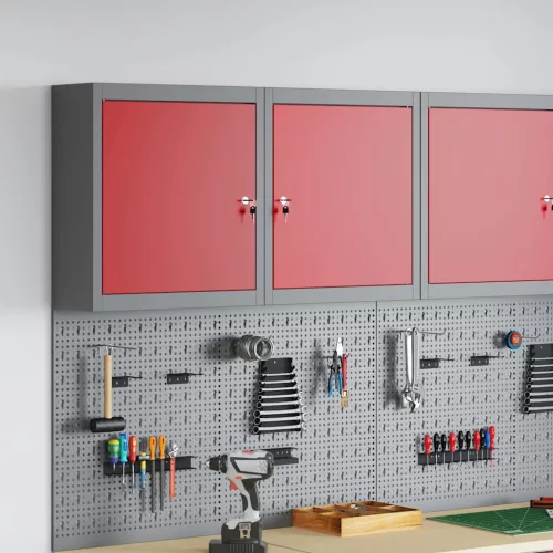 vidaXL Szerszám szekrény polcokkal Piros és Szürke 50 x 20 x 55 cm