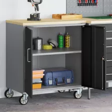   vidaXL Műhelypad Fekete és Szürke 75 x 45 x 85 cm Műszaki fa és acél