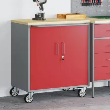   vidaXL Műhelypad Piros és Szürke 75 x 45 x 85 cm Műszaki fa és acél