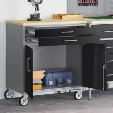   vidaXL Műhelypad Fekete és Szürke 75 x 45 x 85 cm Műszaki fa és acél