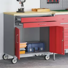   vidaXL Műhelypad Piros és Szürke 75 x 45 x 85 cm Műszaki fa és acél