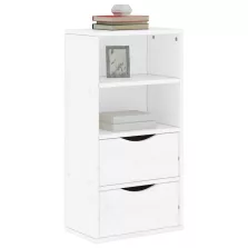   vidaXL ODDA tömörfa fenyőfa fiókos oldalsó szekrény fehér 40x24x79 cm