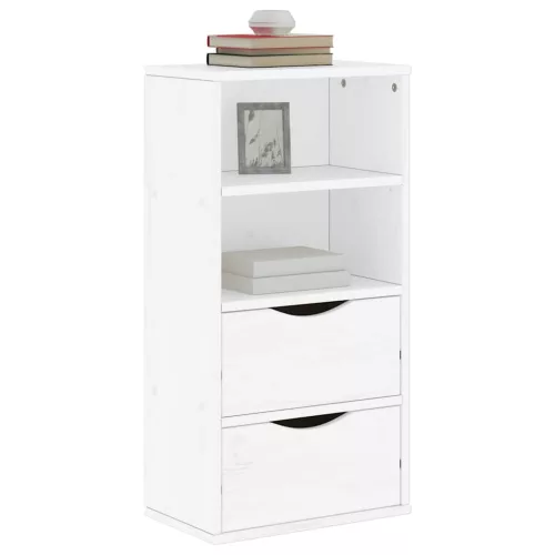 vidaXL ODDA tömörfa fenyőfa fiókos oldalsó szekrény fehér 40x24x79 cm