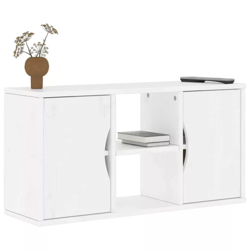 vidaXL ODDA tömörfa fenyőfa TV szekrény fehér 79x24x40 cm