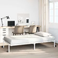   vidaXL fehér acél ágykeret matrac nélkül összecsukható 107x203 cm